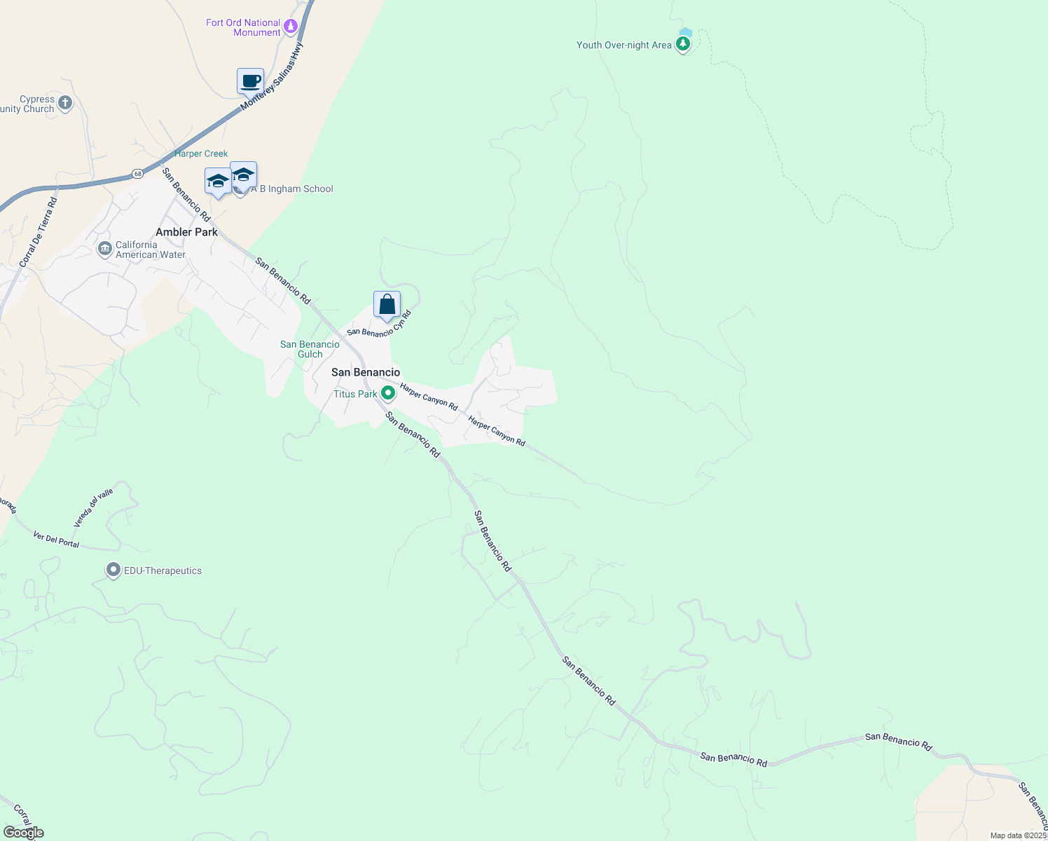 map of restaurants, bars, coffee shops, grocery stores, and more near 15490 Weather Rock Way in Corral de Tierra