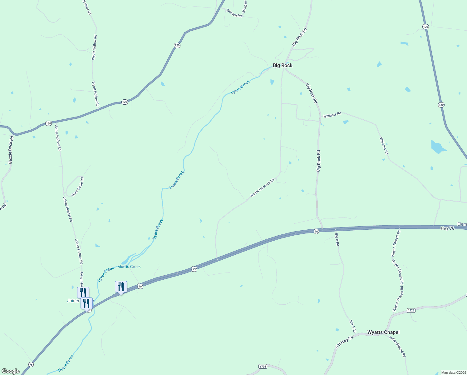 map of restaurants, bars, coffee shops, grocery stores, and more near 118 Hickory Road in Big Rock