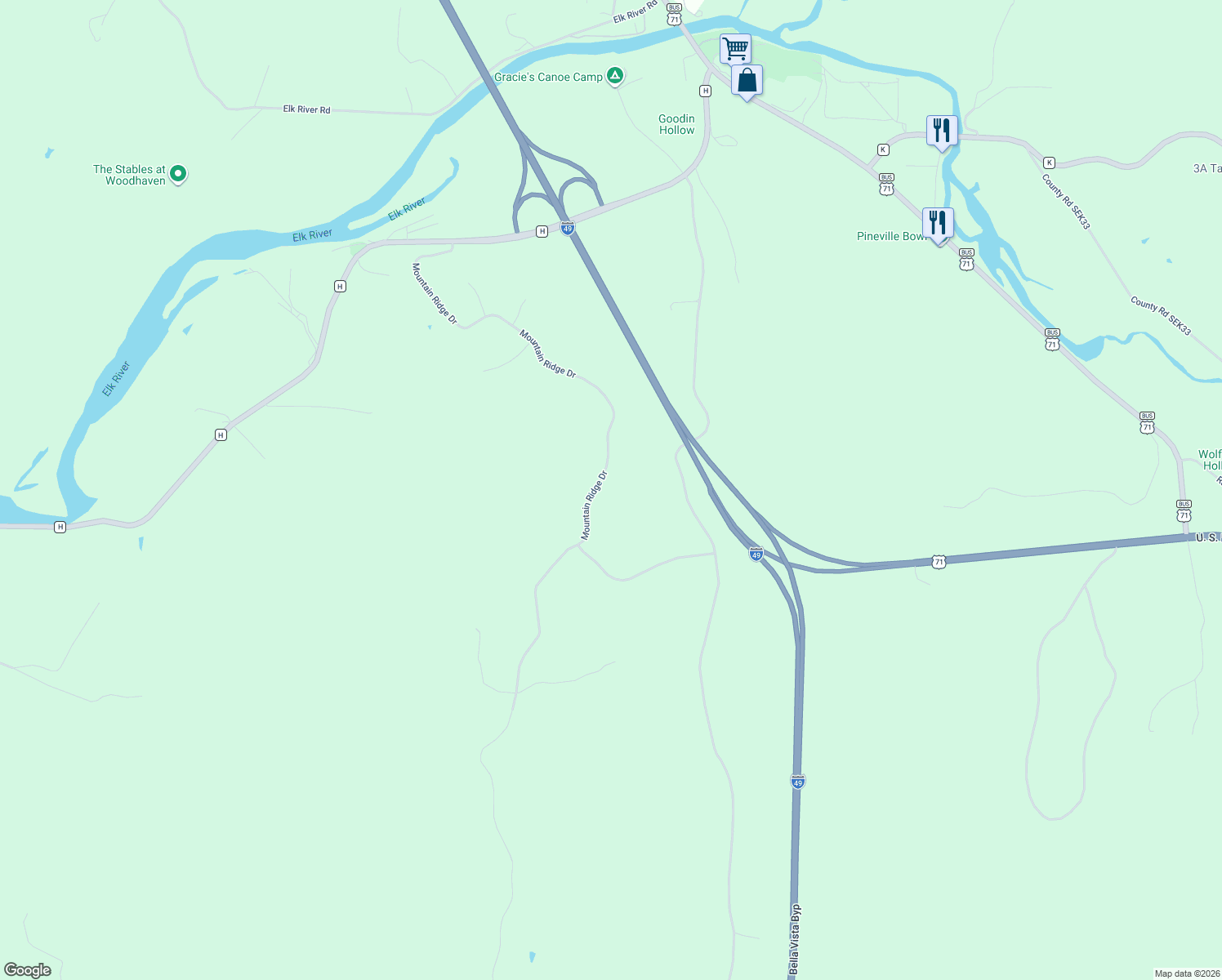 map of restaurants, bars, coffee shops, grocery stores, and more near in Pineville