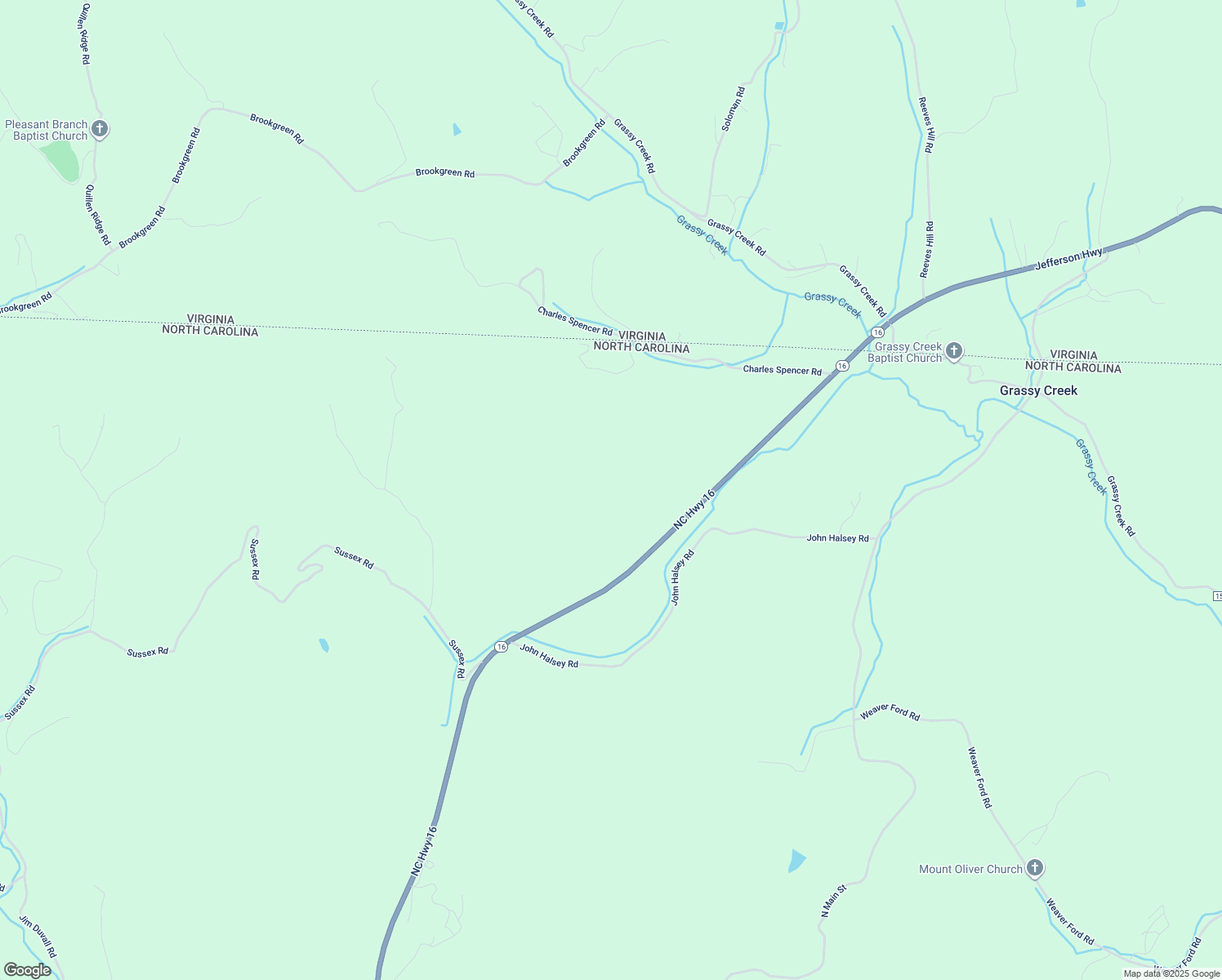 map of restaurants, bars, coffee shops, grocery stores, and more near 1011 John Halsey Road in Grassy Creek