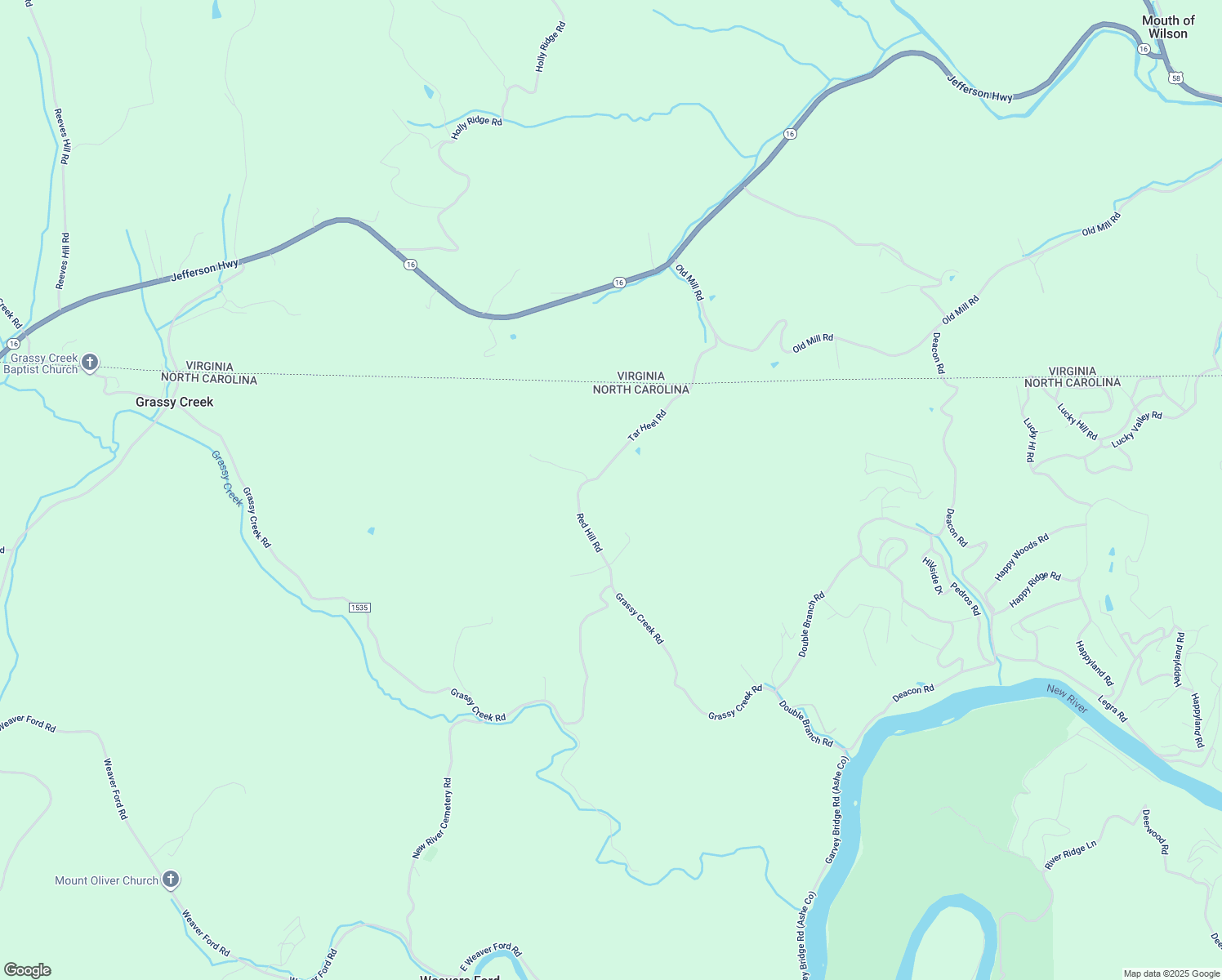 map of restaurants, bars, coffee shops, grocery stores, and more near 320 Red Hill Road in Grassy Creek