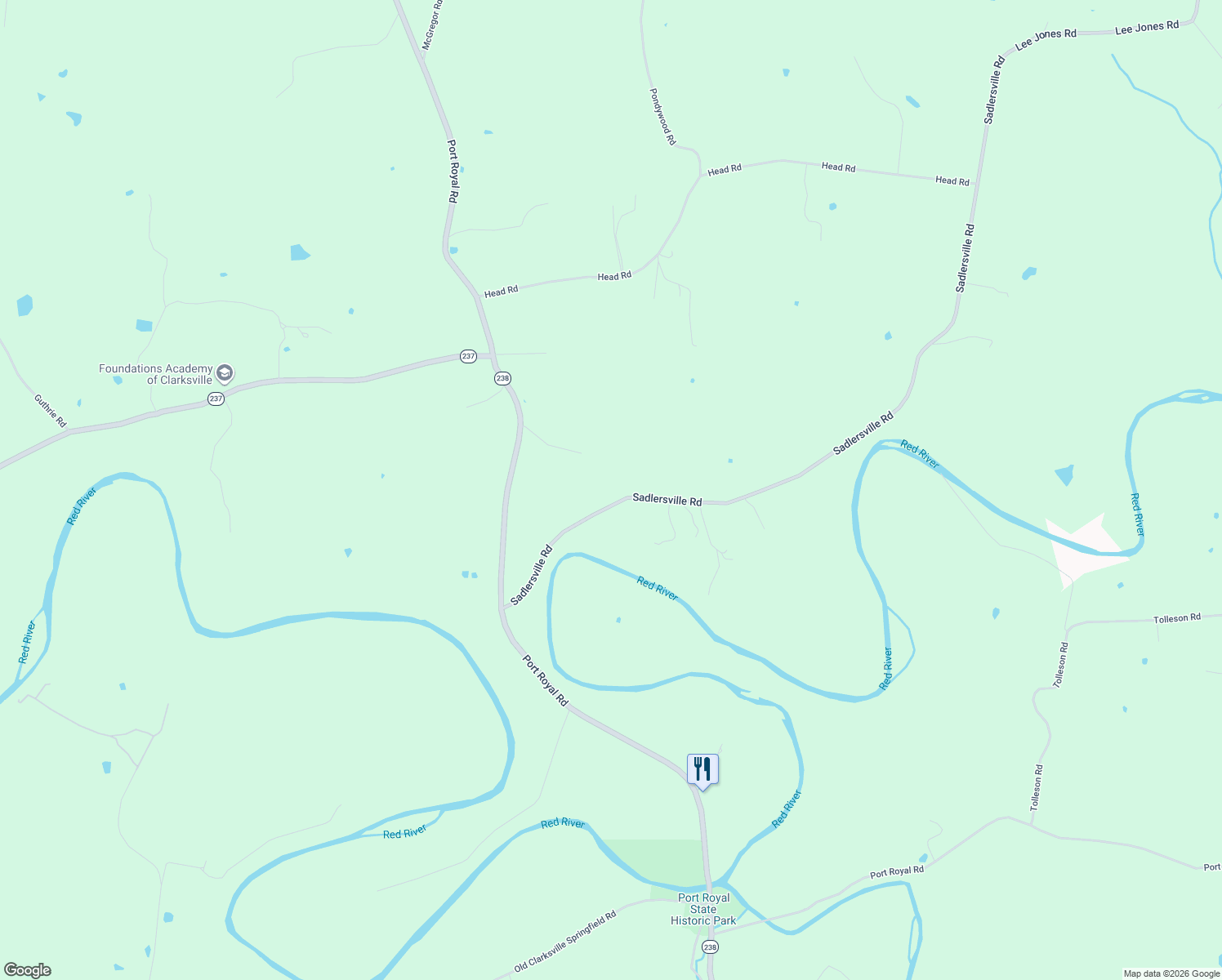 map of restaurants, bars, coffee shops, grocery stores, and more near 3879 Sadlersville Road in Adams