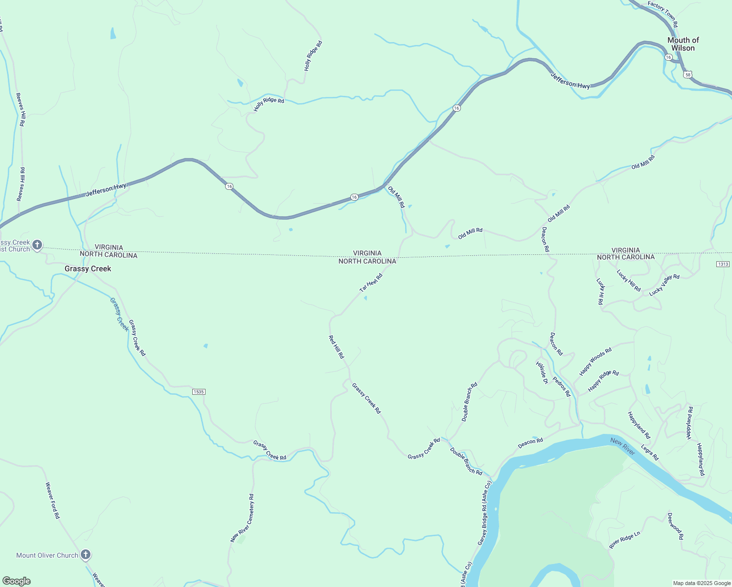 map of restaurants, bars, coffee shops, grocery stores, and more near 688 Red Hill Road in Grassy Creek