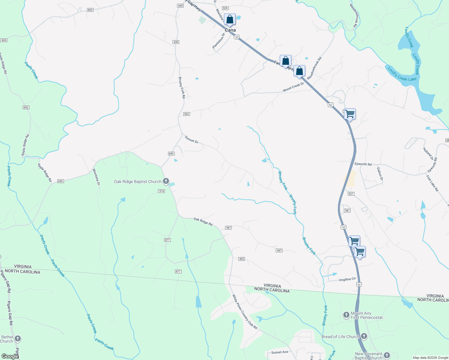 map of restaurants, bars, coffee shops, grocery stores, and more near 201-599 Ten Brook Lane in Cana