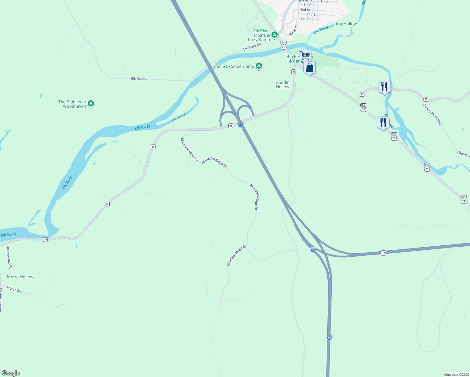 map of restaurants, bars, coffee shops, grocery stores, and more near in Pineville