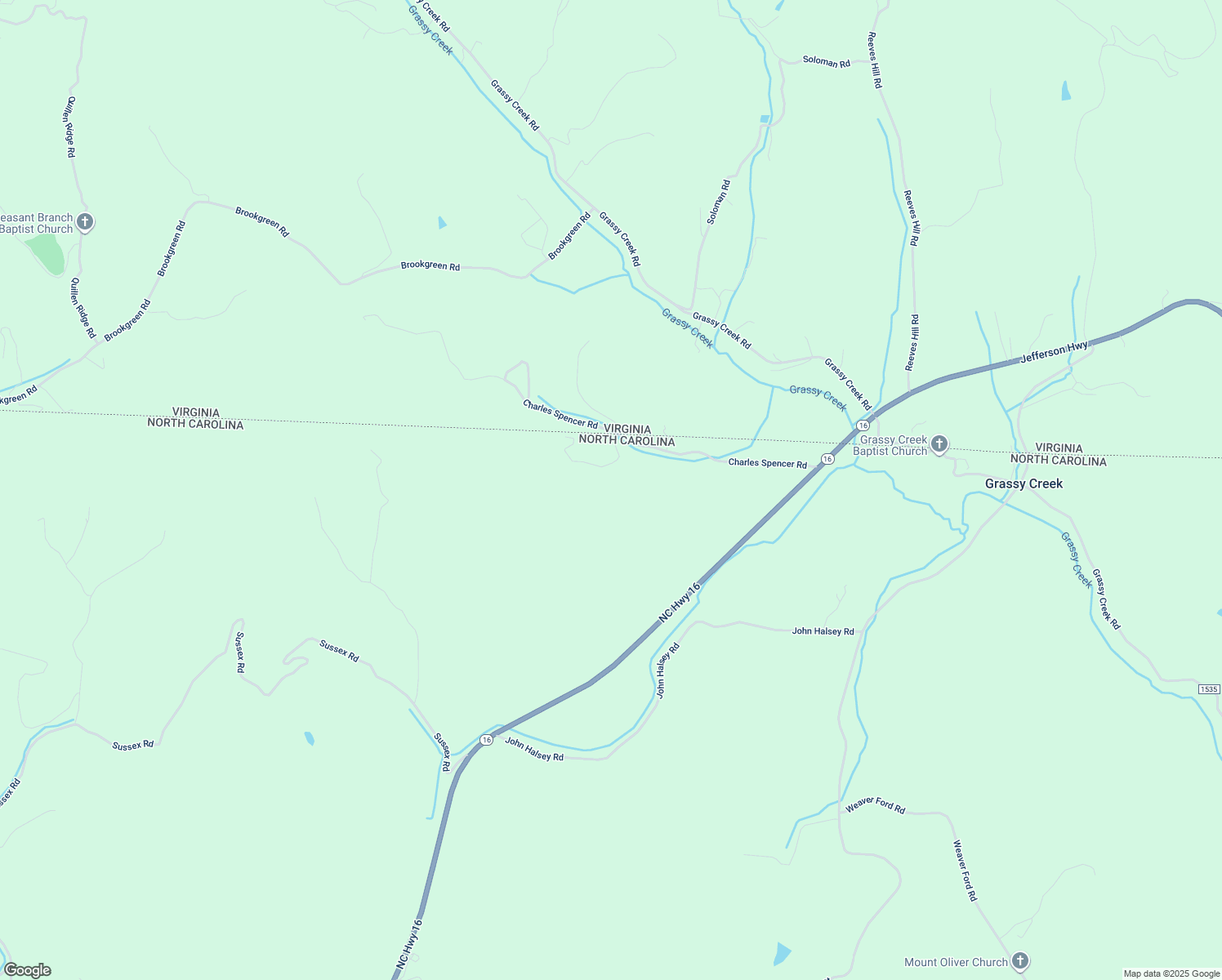 map of restaurants, bars, coffee shops, grocery stores, and more near 1011 John Halsey Road in Grassy Creek