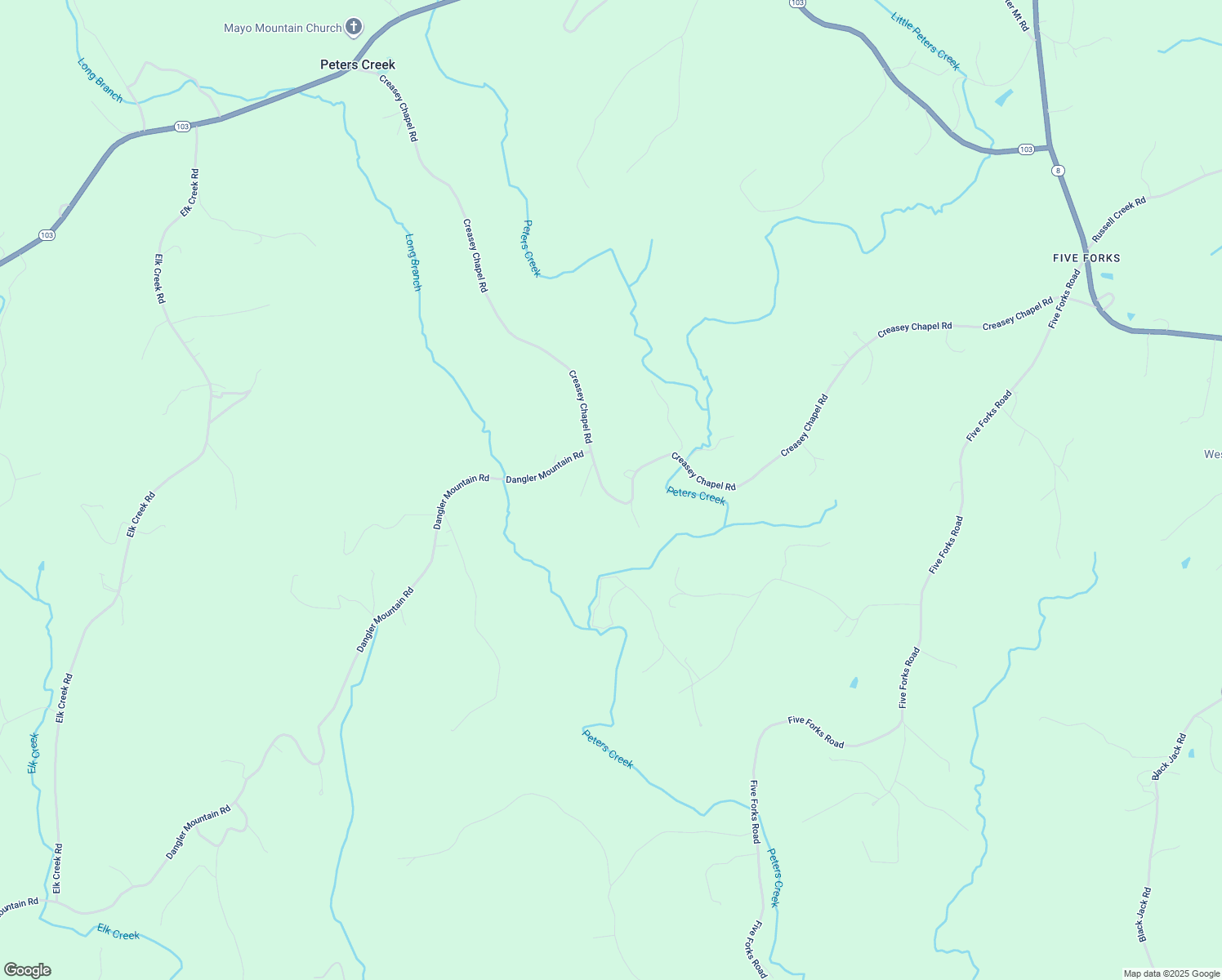 map of restaurants, bars, coffee shops, grocery stores, and more near 1541 Creasey Chapel Road in Stuart