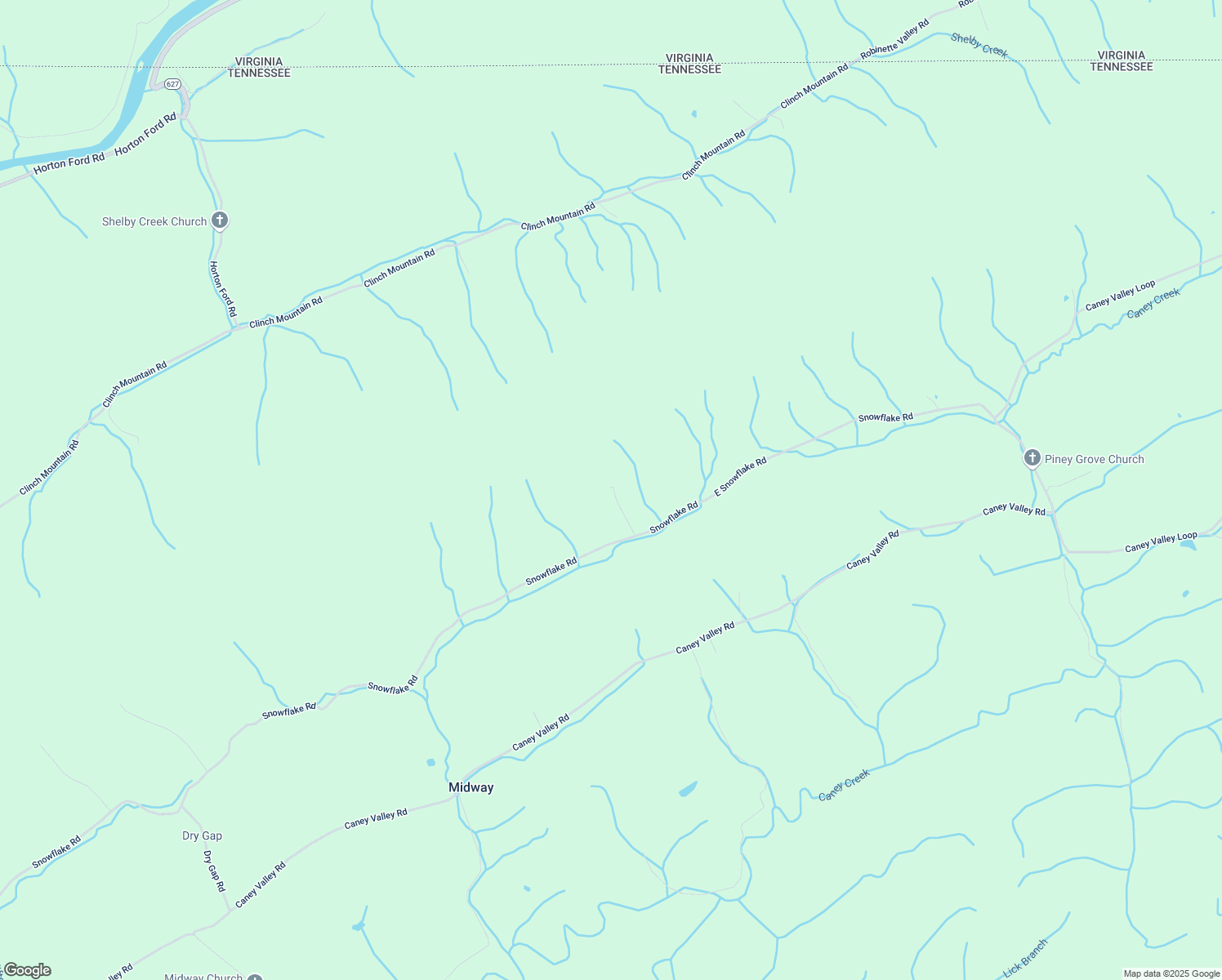 map of restaurants, bars, coffee shops, grocery stores, and more near 861 Snowflake Road in Surgoinsville