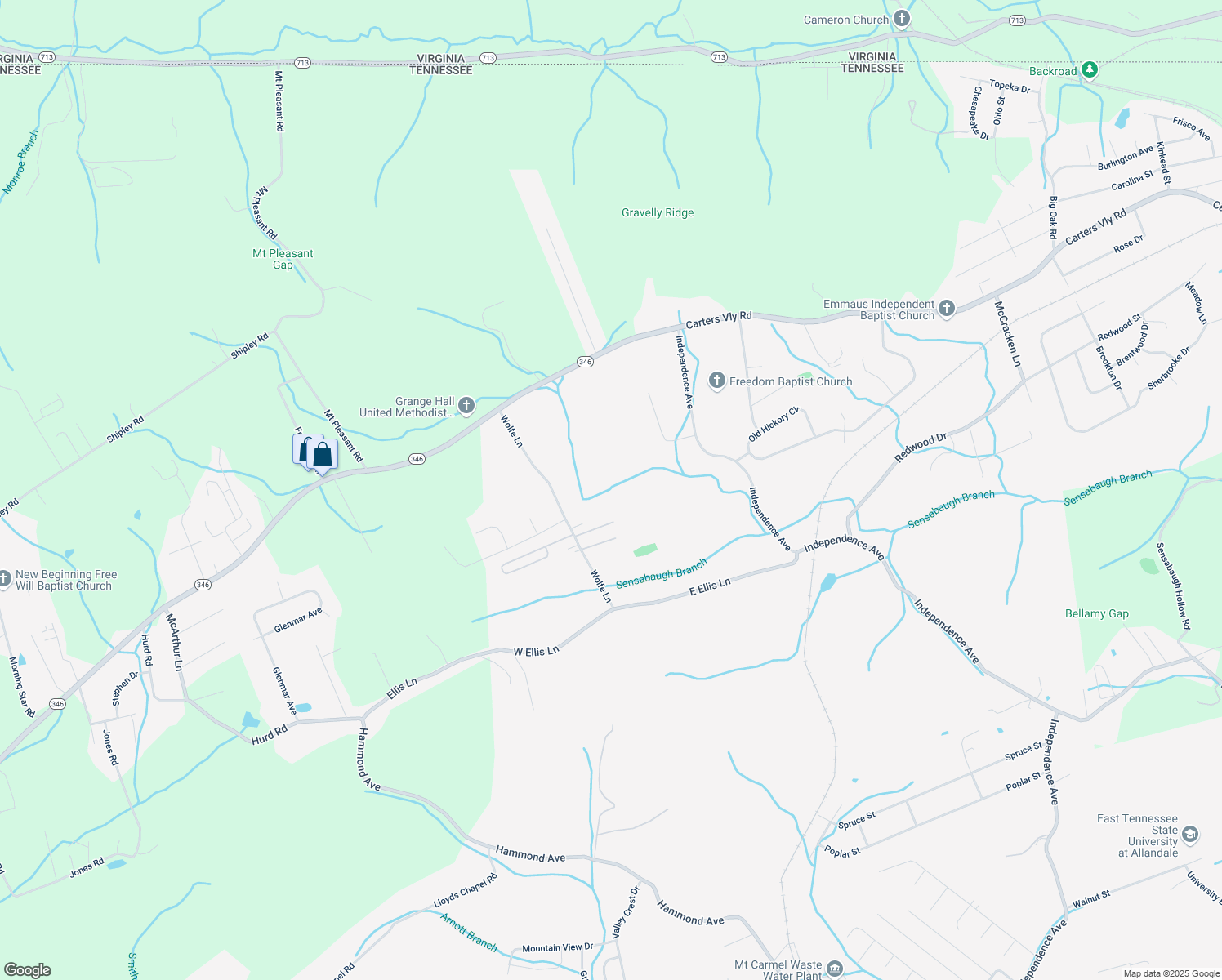 map of restaurants, bars, coffee shops, grocery stores, and more near 1439 Wolfe Lane in Mount Carmel