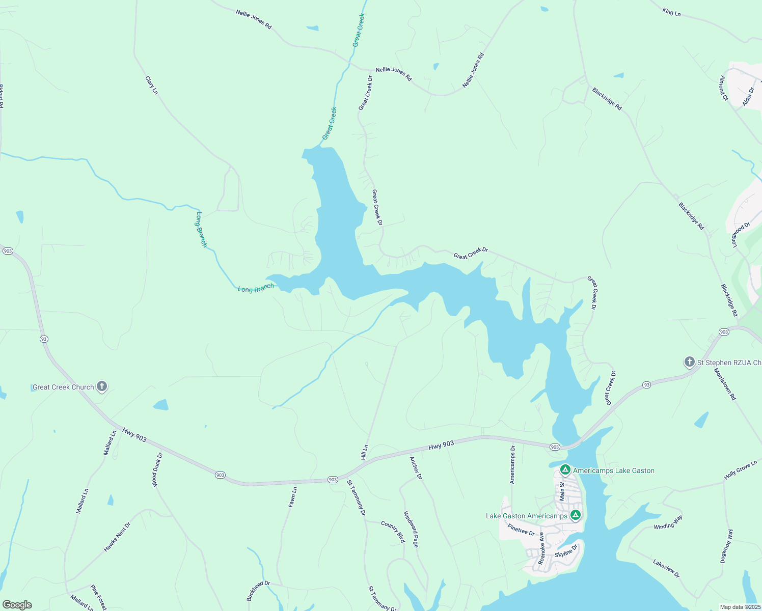 map of restaurants, bars, coffee shops, grocery stores, and more near 306 Forest Court in Bracey