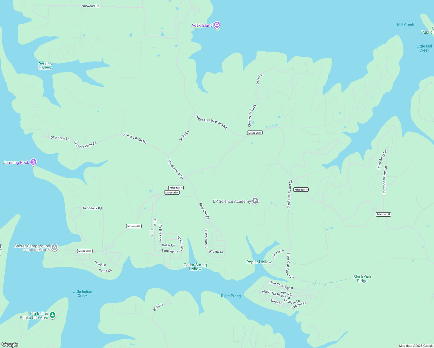 map of restaurants, bars, coffee shops, grocery stores, and more near Missouri H in Lampe