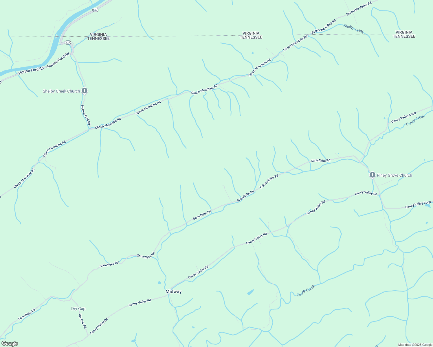 map of restaurants, bars, coffee shops, grocery stores, and more near 861 Snowflake Road in Surgoinsville