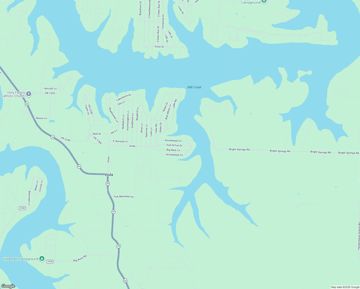 map of restaurants, bars, coffee shops, grocery stores, and more near 793-1159 Viola in Shell Knob