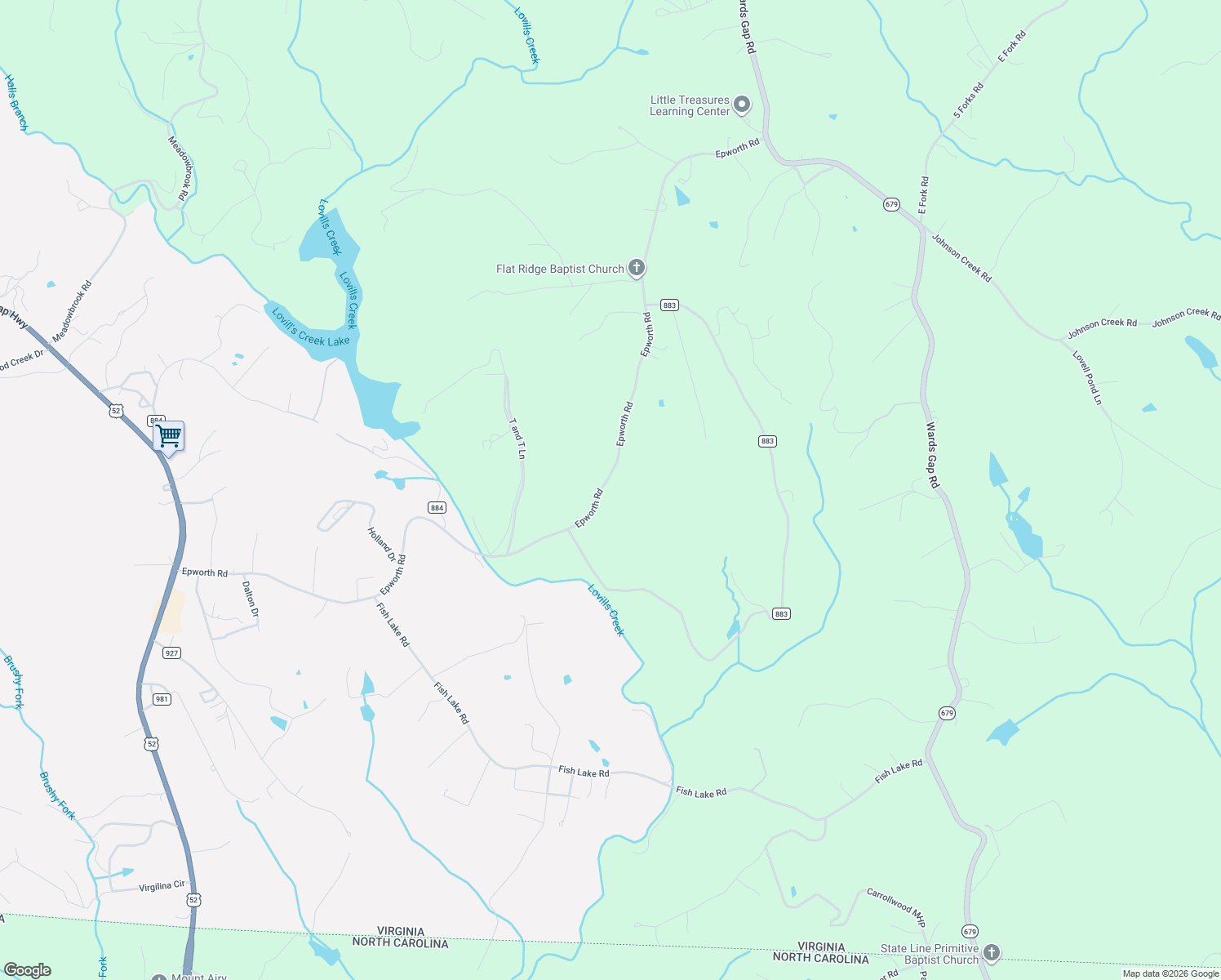 map of restaurants, bars, coffee shops, grocery stores, and more near Epworth Road in Cana