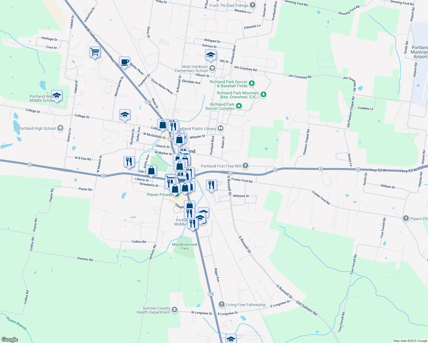 Tennessee 52, Portland TN Walk Score
