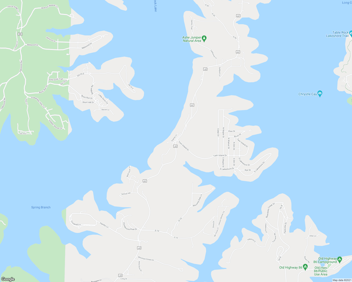 map of restaurants, bars, coffee shops, grocery stores, and more near 3398 State Highway JJ in Blue Eye