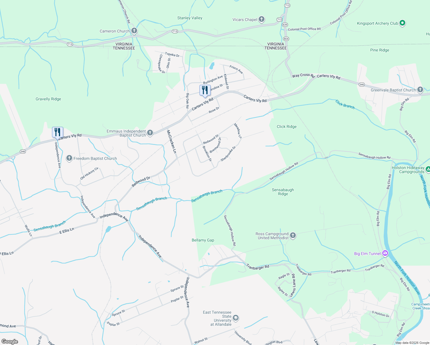 map of restaurants, bars, coffee shops, grocery stores, and more near 828 South Sherbrooke Circle in Mount Carmel