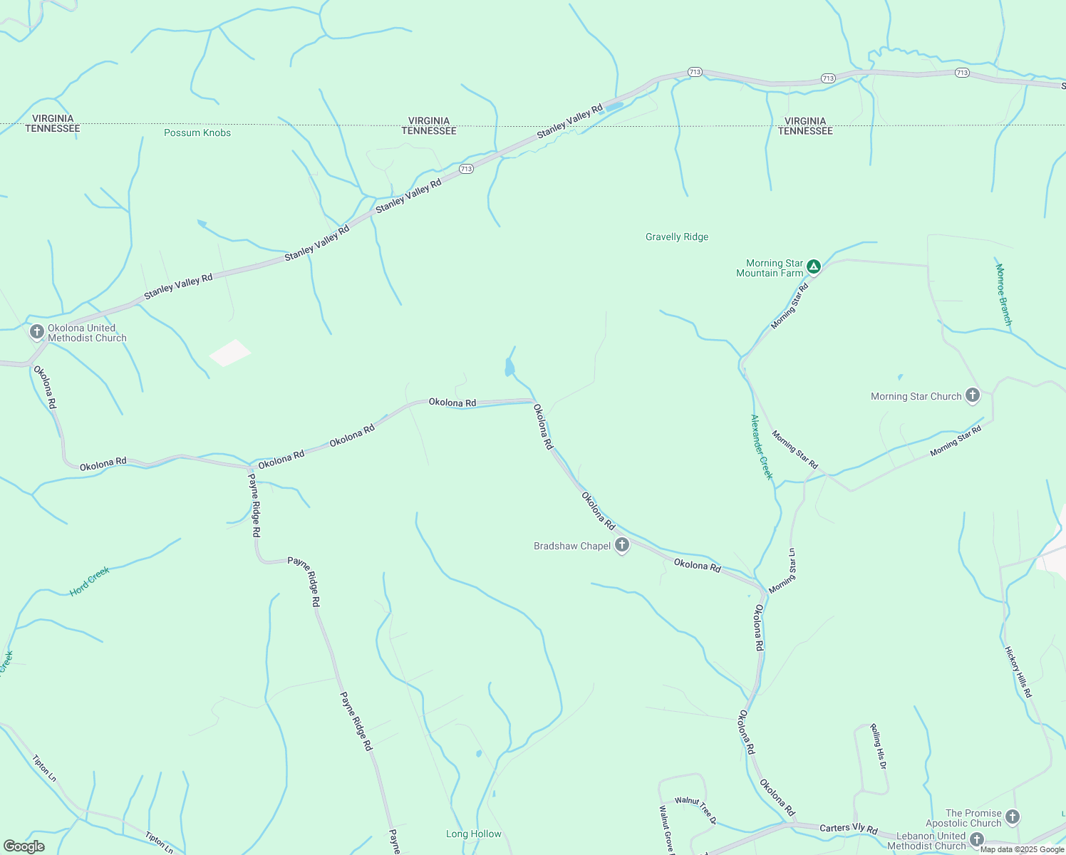 map of restaurants, bars, coffee shops, grocery stores, and more near 686 Okolona Road in Church Hill