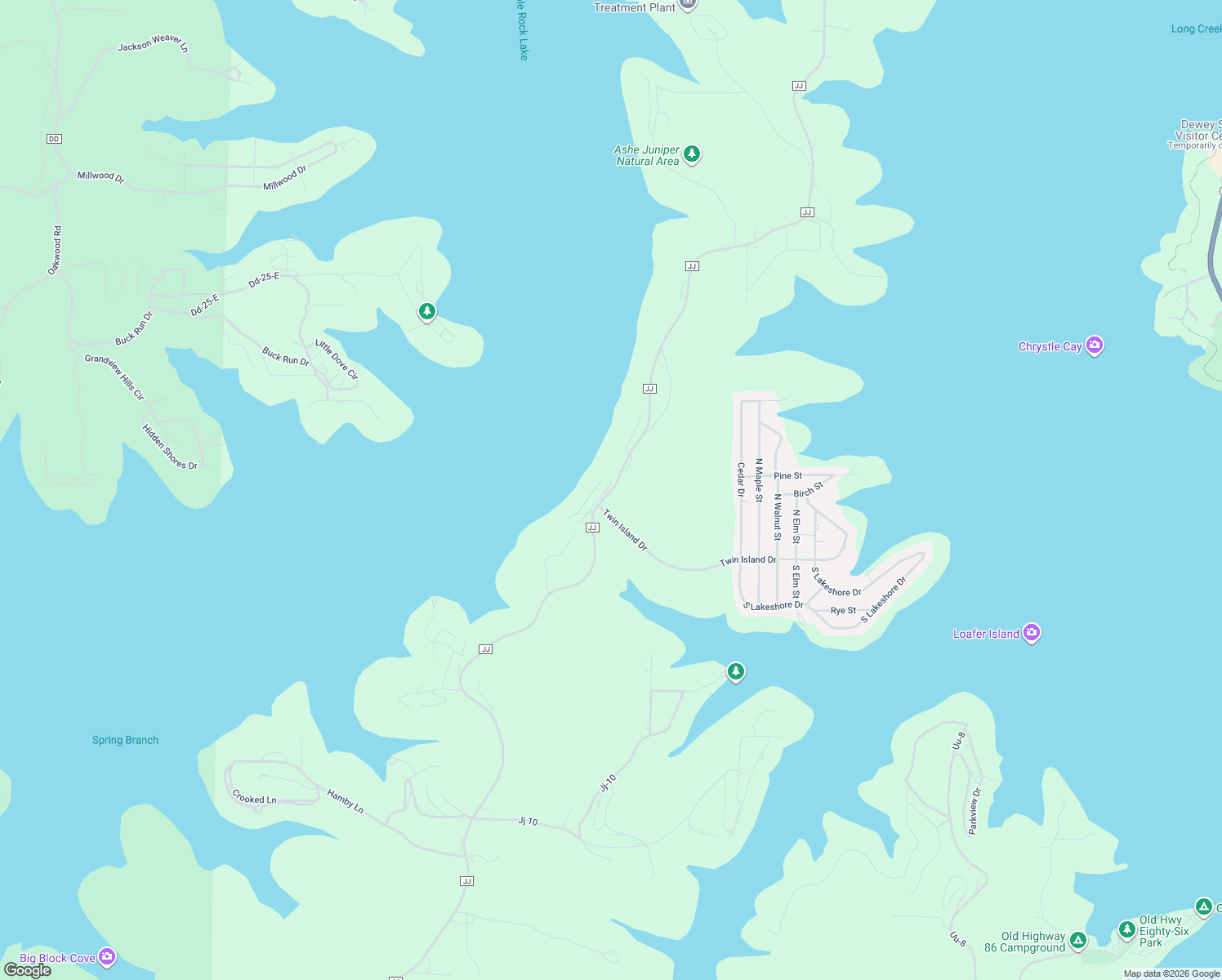 map of restaurants, bars, coffee shops, grocery stores, and more near 3123 State Highway JJ in Blue Eye