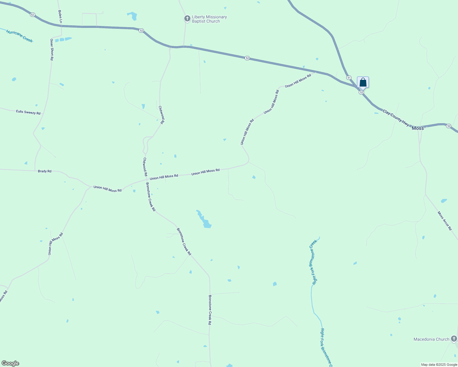 map of restaurants, bars, coffee shops, grocery stores, and more near Ocrus Eades Road in Moss