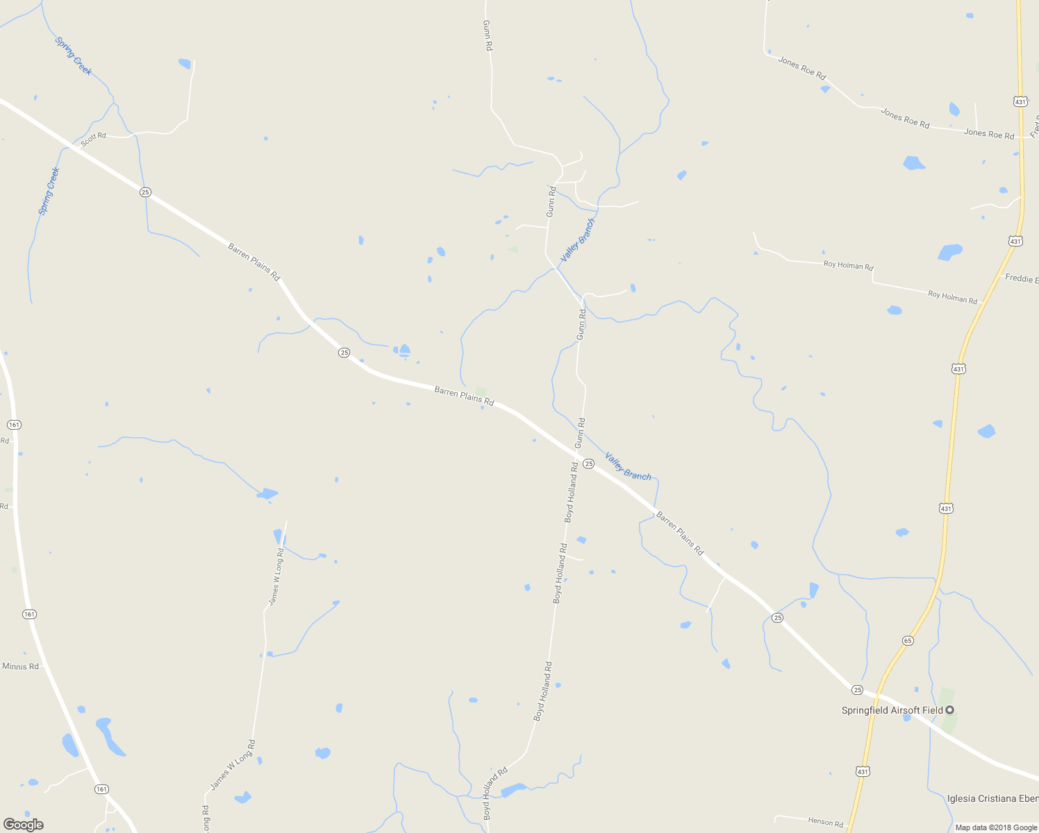 map of restaurants, bars, coffee shops, grocery stores, and more near 5040 Barren Plains Road in Springfield