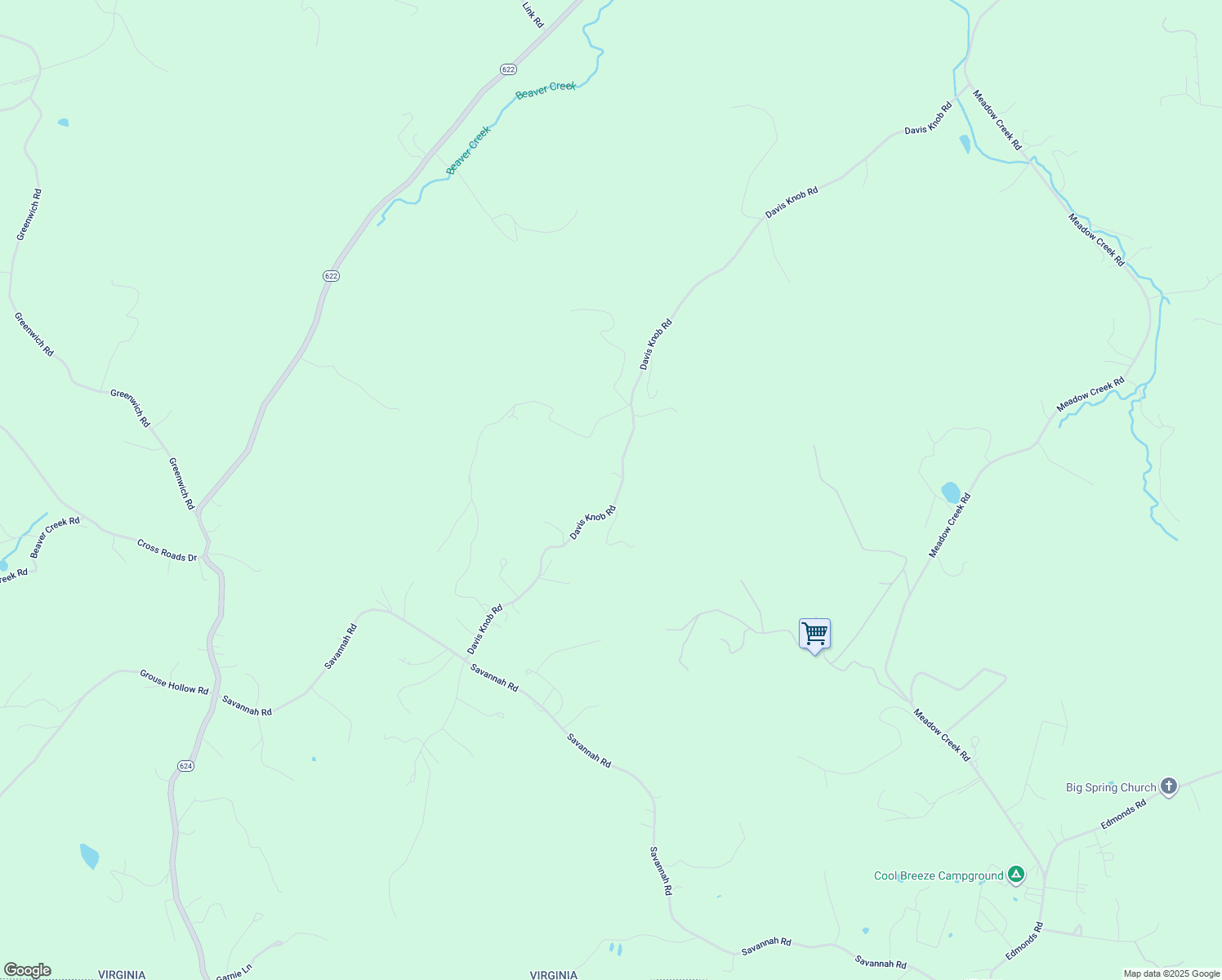map of restaurants, bars, coffee shops, grocery stores, and more near 1692 Davis Knob Road in Galax