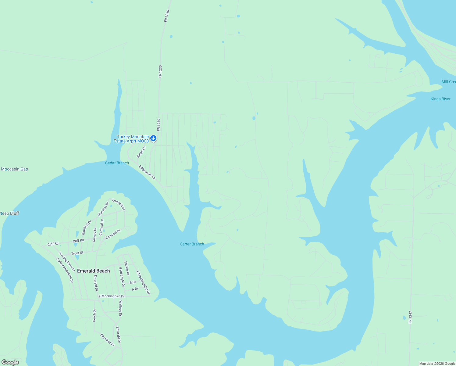 map of restaurants, bars, coffee shops, grocery stores, and more near 23714 Stonehaven Way in Shell Knob