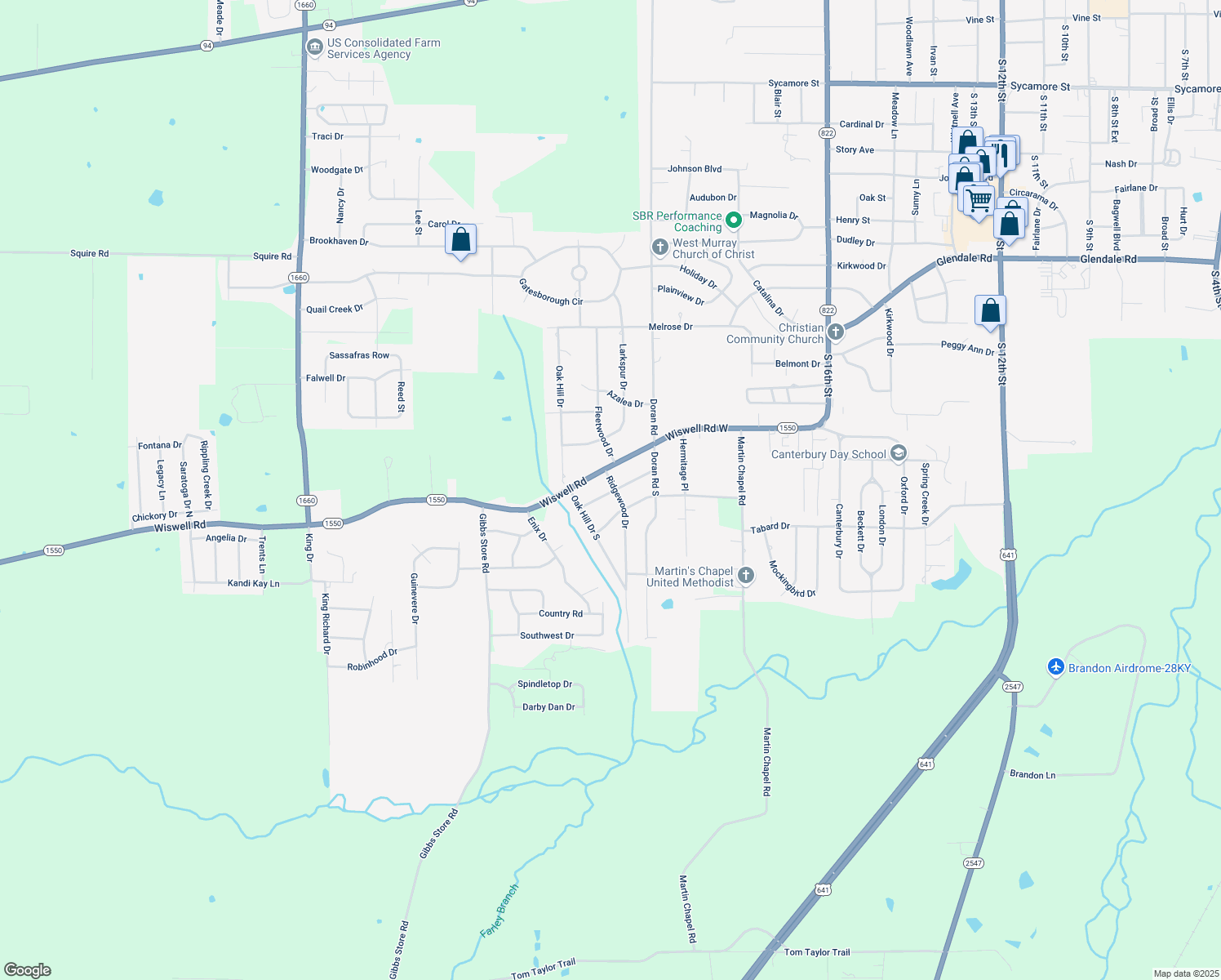 map of restaurants, bars, coffee shops, grocery stores, and more near 1898 Westwood Dr in Murray