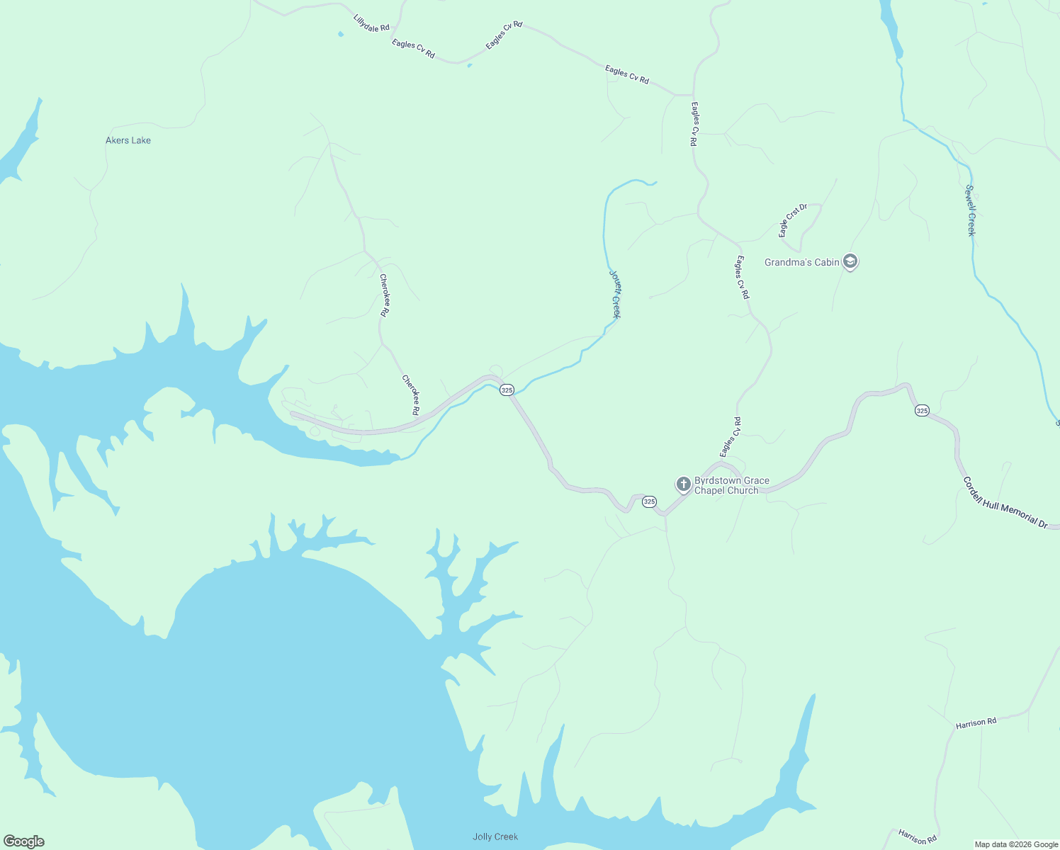 map of restaurants, bars, coffee shops, grocery stores, and more near 4101-4289 State Highway 325 in Byrdstown