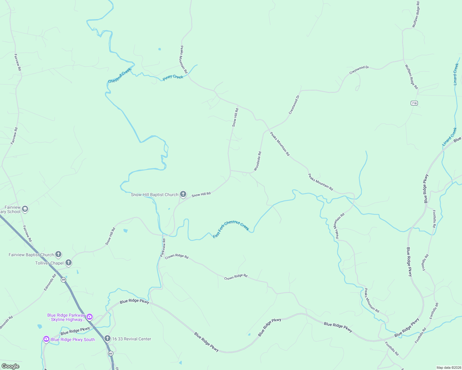 map of restaurants, bars, coffee shops, grocery stores, and more near 1846 Snow Hill Road in Galax