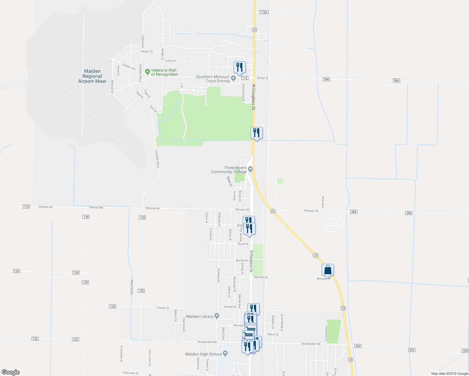 map of restaurants, bars, coffee shops, grocery stores, and more near 2133 Burke Street in Malden