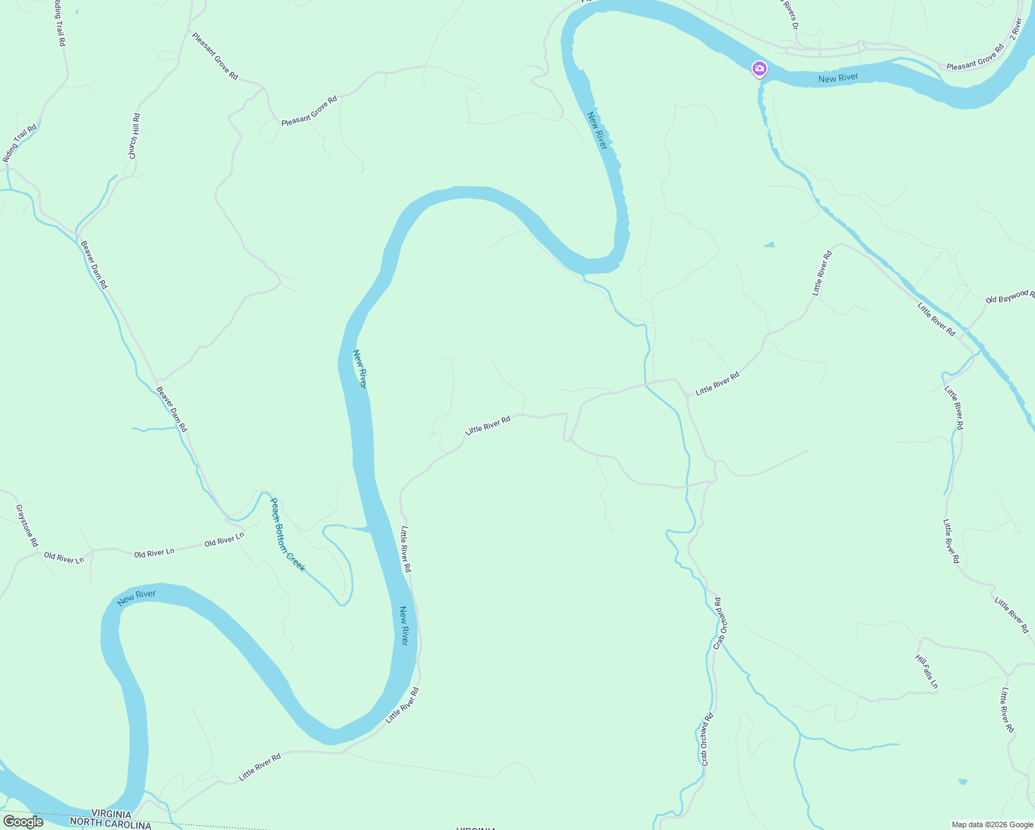 map of restaurants, bars, coffee shops, grocery stores, and more near 5308 Little River Road in Galax