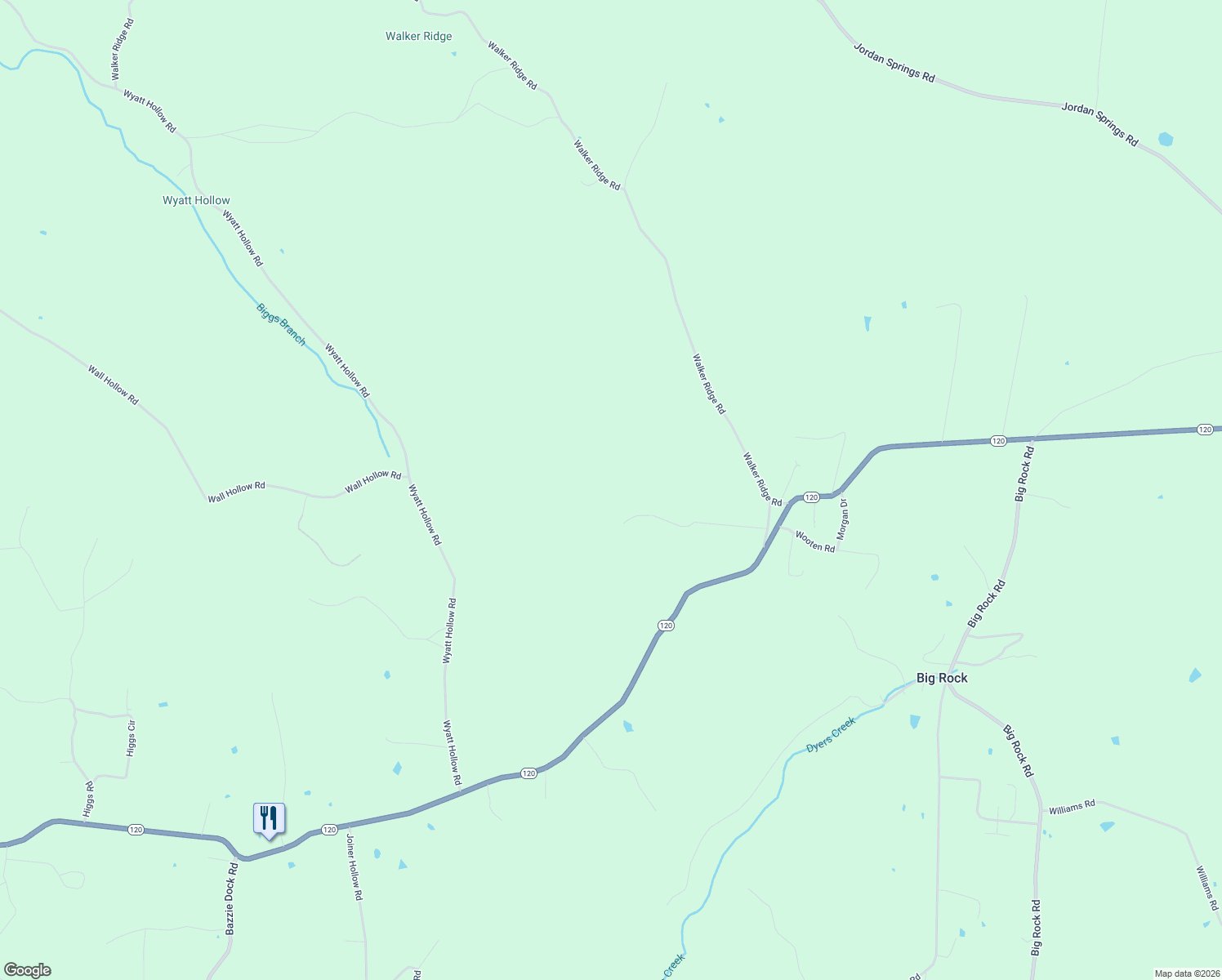 map of restaurants, bars, coffee shops, grocery stores, and more near 210 Old Lafayette Rd in Big Rock