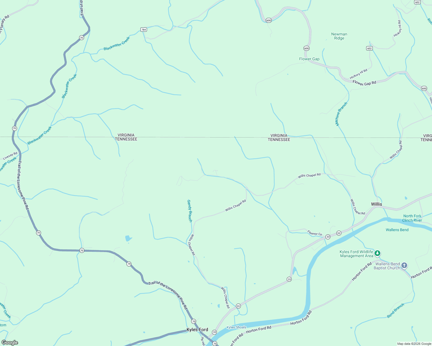 map of restaurants, bars, coffee shops, grocery stores, and more near 406 Wallen Road in Kyles Ford