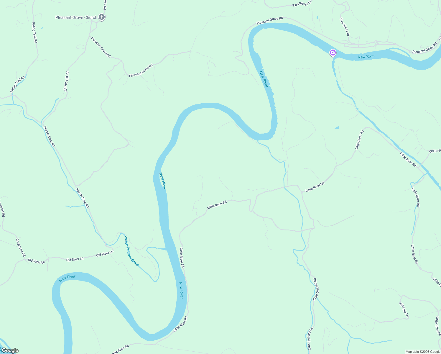 map of restaurants, bars, coffee shops, grocery stores, and more near 5308 Little River Road in Galax