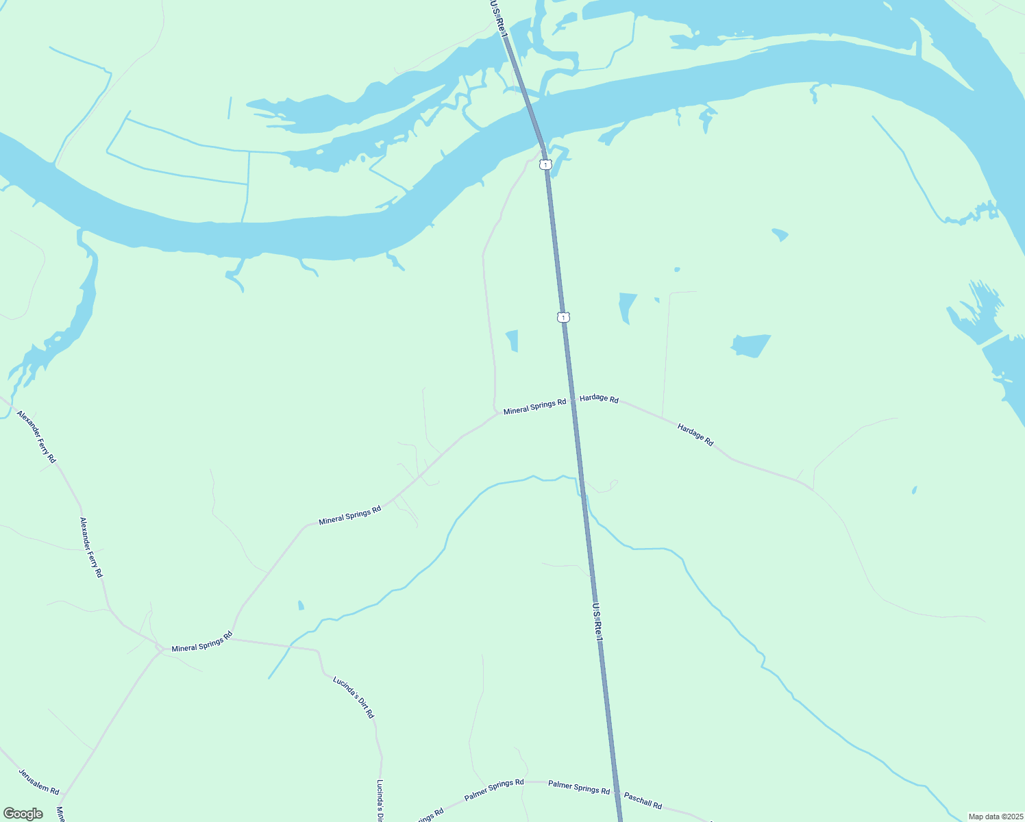 map of restaurants, bars, coffee shops, grocery stores, and more near 2912 Mineral Springs Road in Boydton