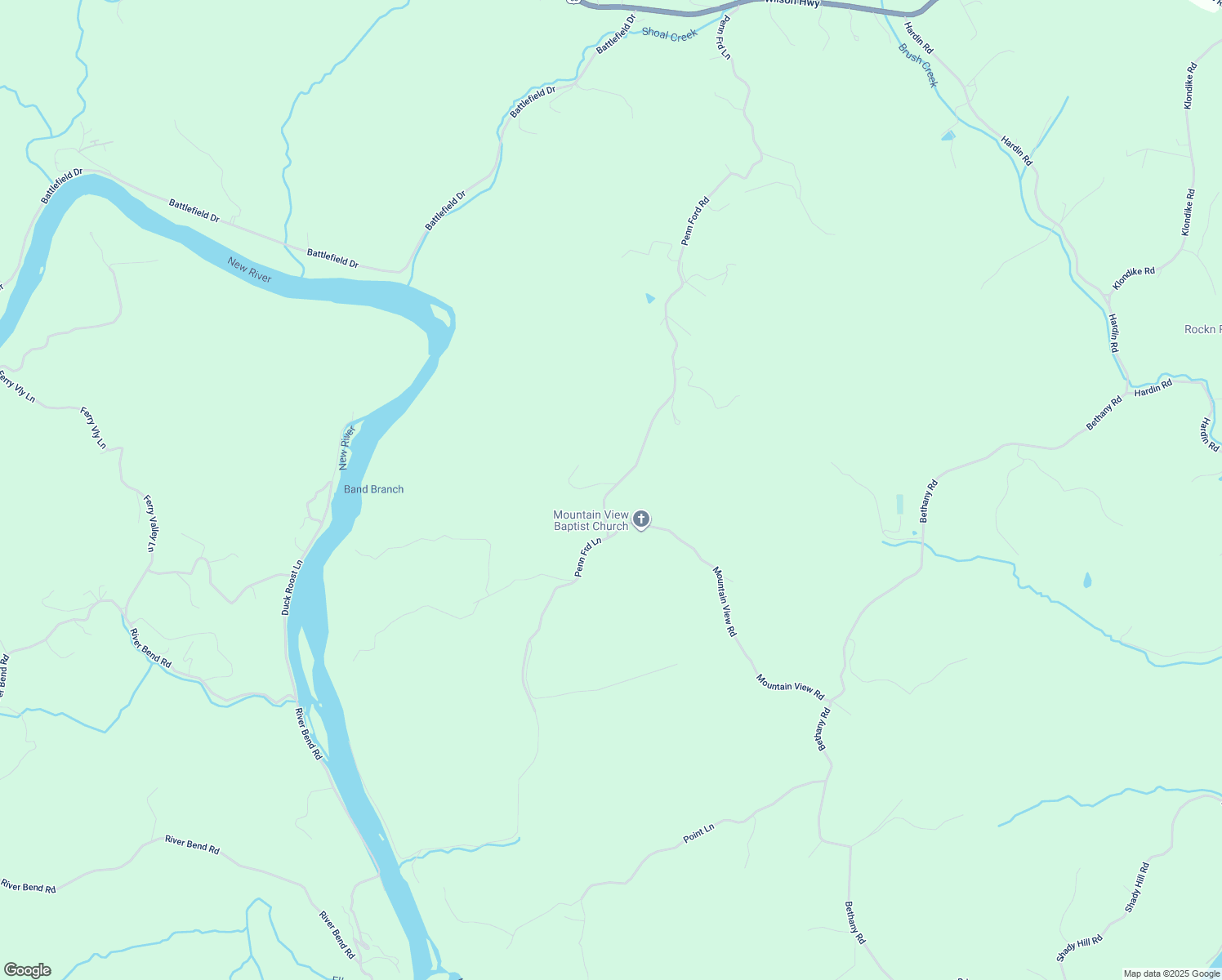 map of restaurants, bars, coffee shops, grocery stores, and more near Penn Ford Lane in Grayson County