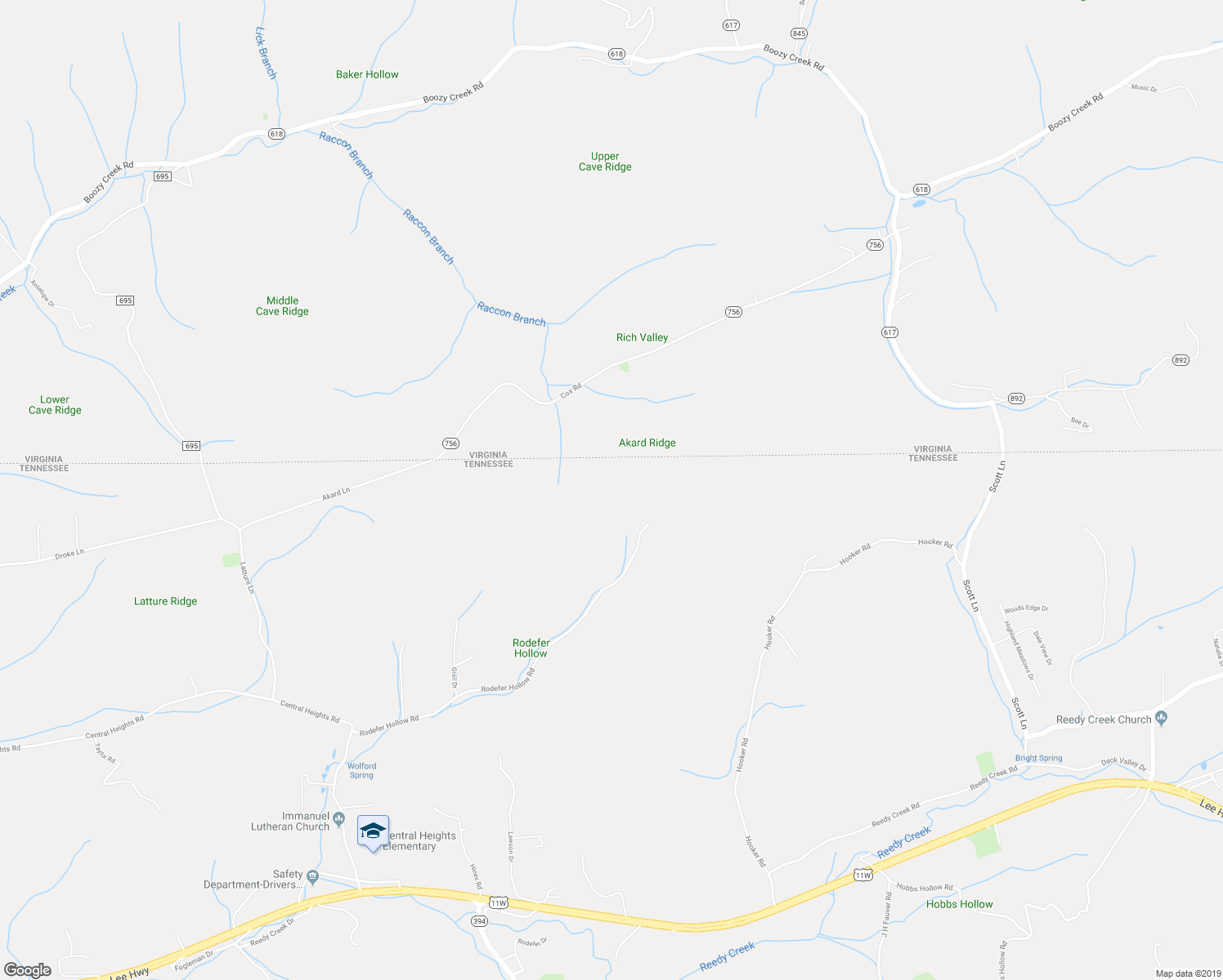 map of restaurants, bars, coffee shops, grocery stores, and more near 651 Rodefer Hollow Road in Blountville