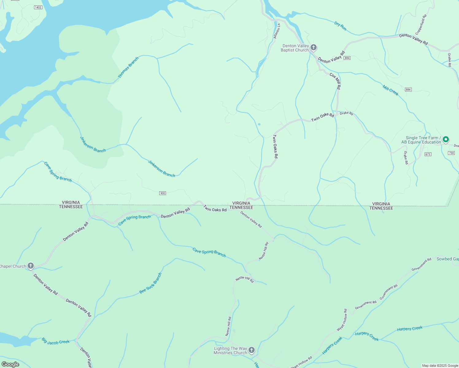 map of restaurants, bars, coffee shops, grocery stores, and more near 22599 Twin Oaks Road in Abingdon