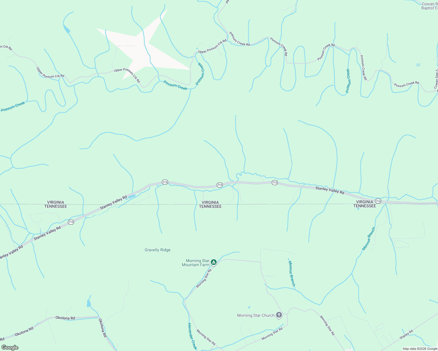 map of restaurants, bars, coffee shops, grocery stores, and more near State Route 713 in Gate City