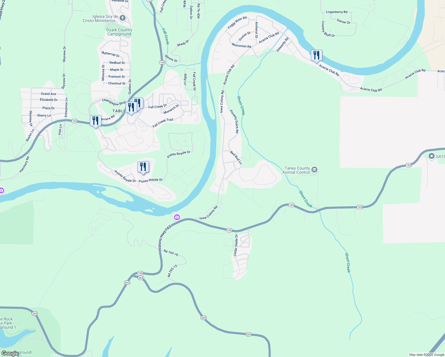 map of restaurants, bars, coffee shops, grocery stores, and more near 805 Iowa Colony Road in Hollister