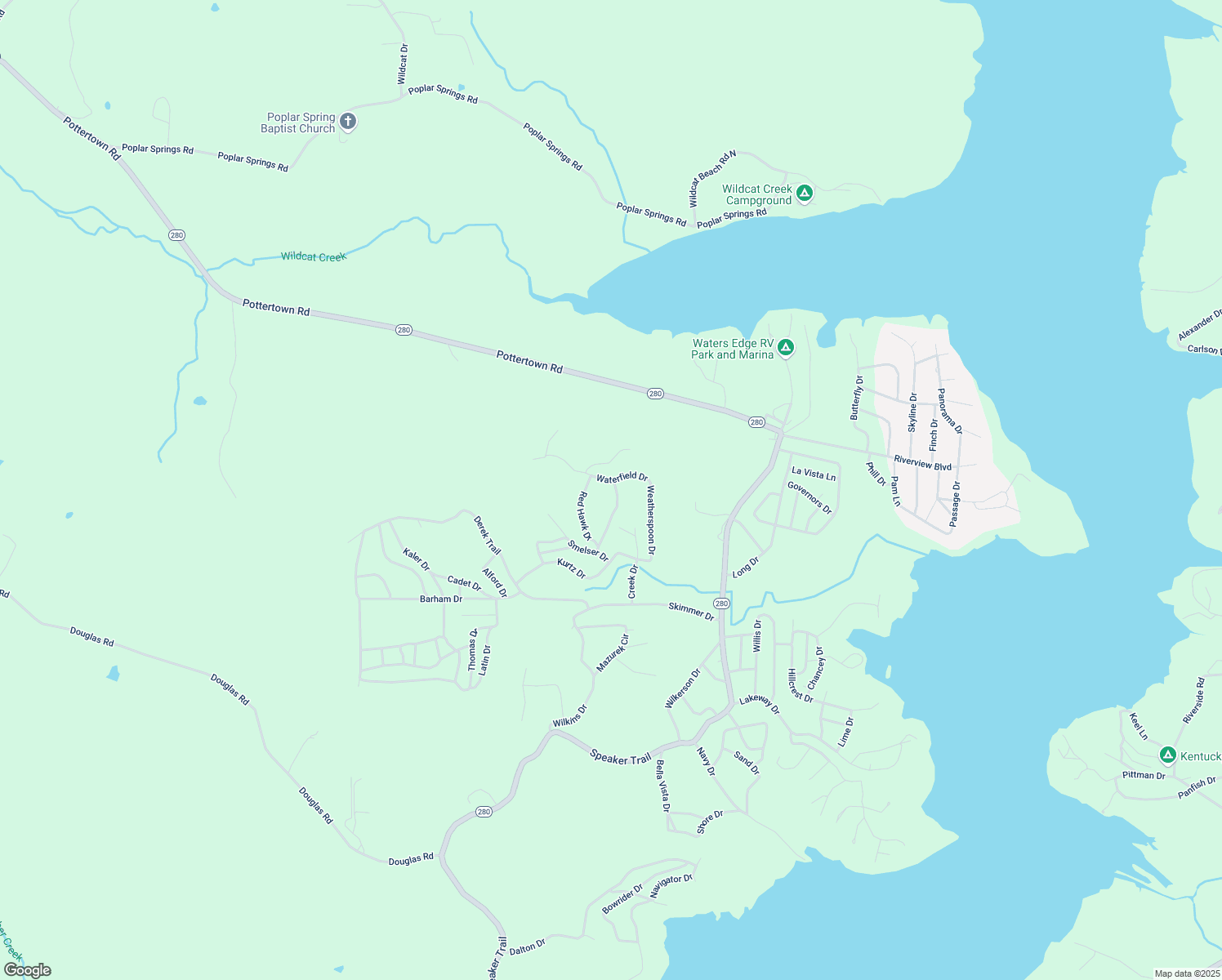 map of restaurants, bars, coffee shops, grocery stores, and more near 123 Waterfield Drive in Murray