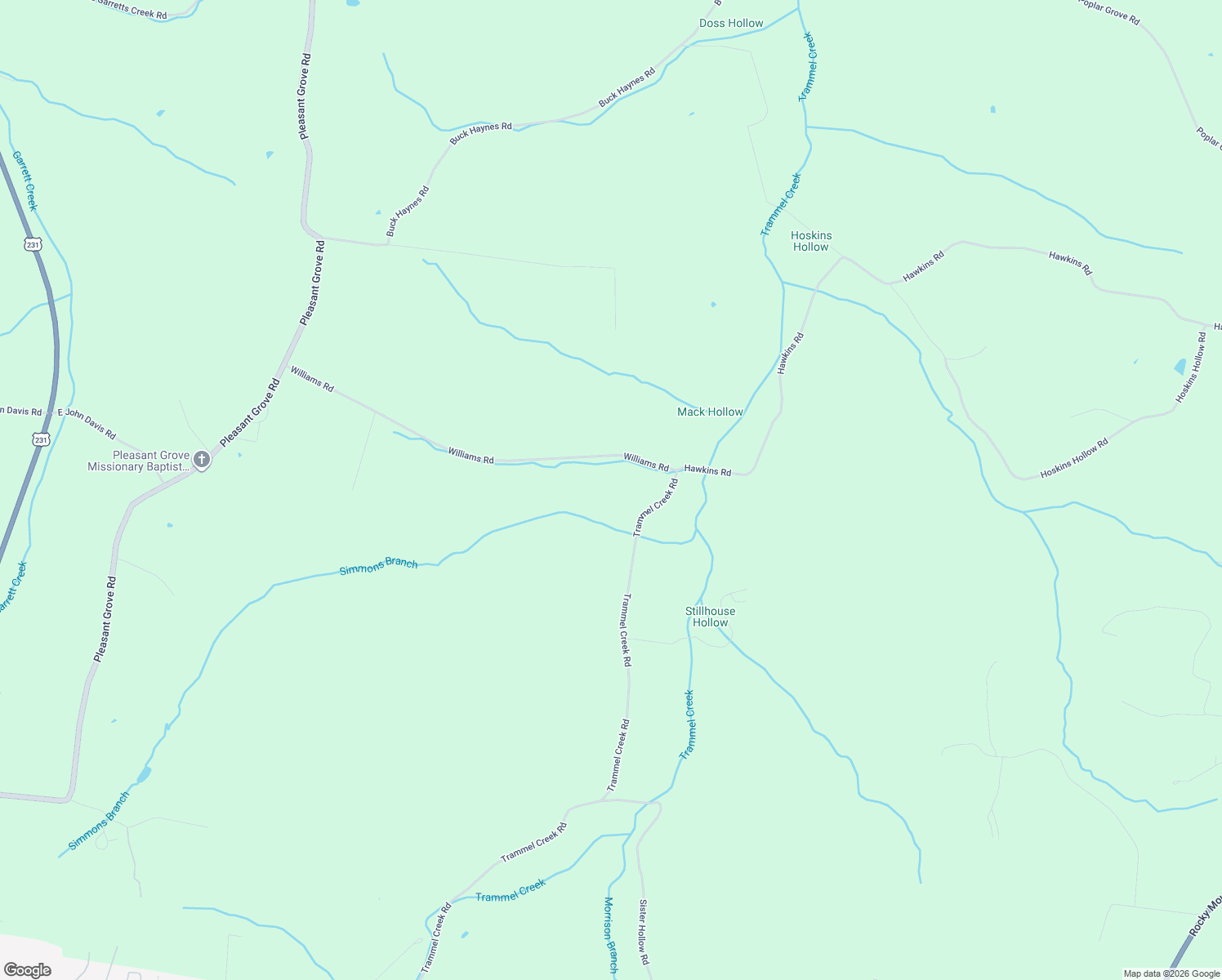 map of restaurants, bars, coffee shops, grocery stores, and more near 2341 Trammel Creek Rd in Westmoreland
