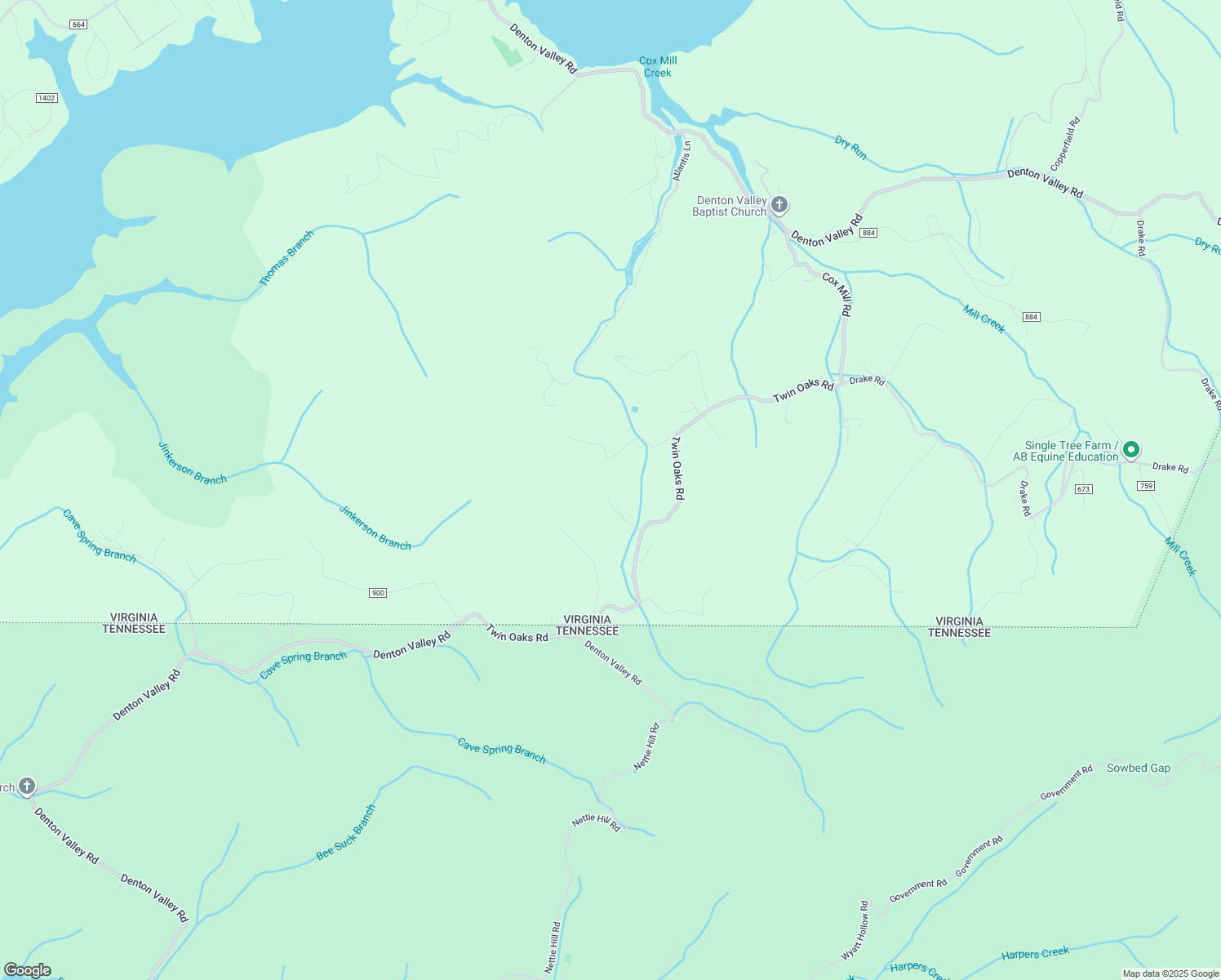 map of restaurants, bars, coffee shops, grocery stores, and more near 22599 Twin Oaks Road in Abingdon