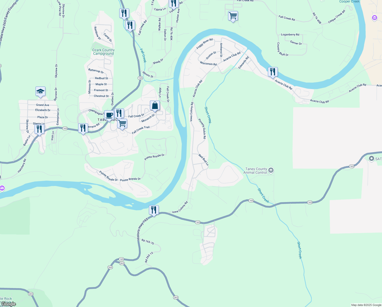 map of restaurants, bars, coffee shops, grocery stores, and more near 548 Iowa Colony Road in Hollister