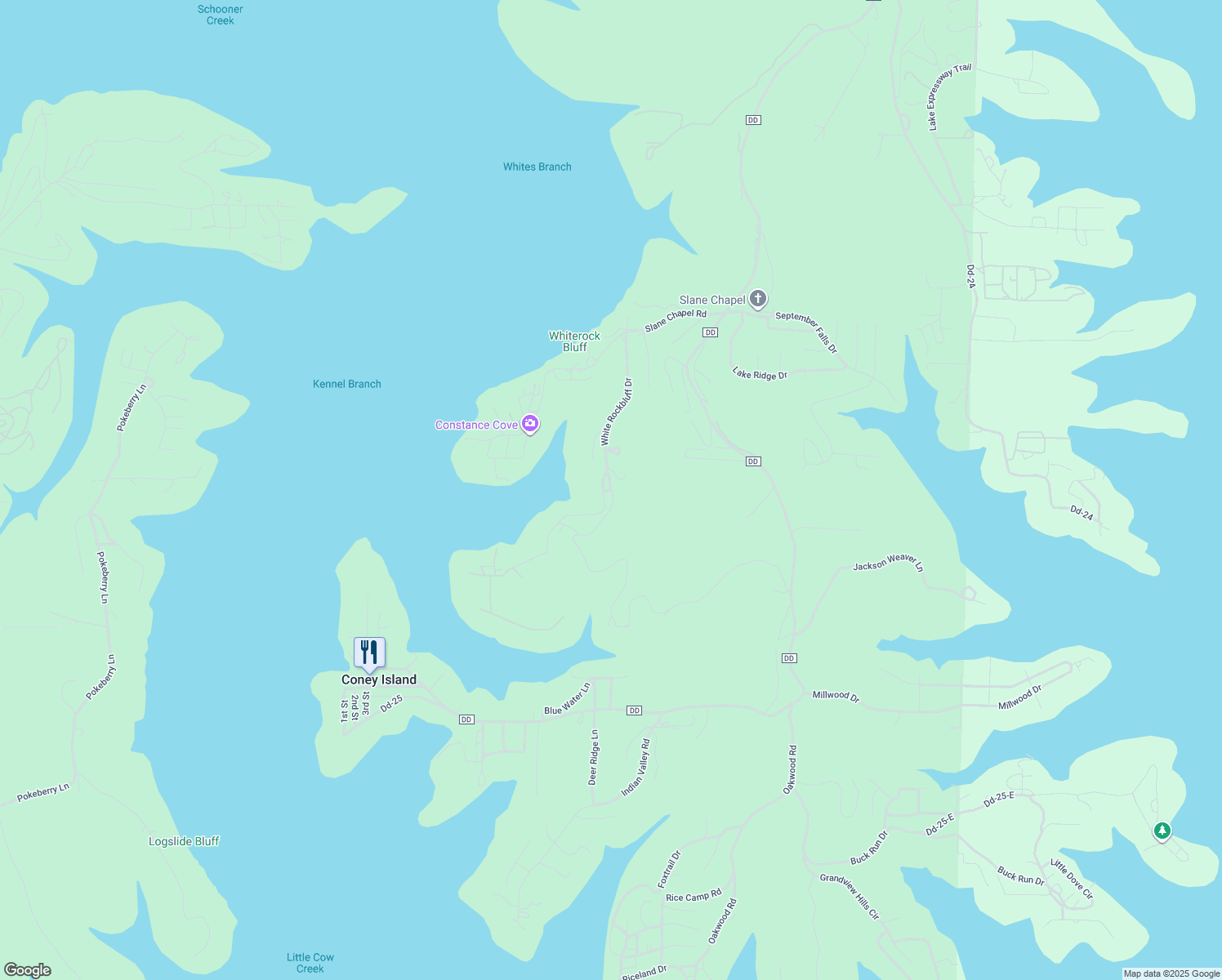 map of restaurants, bars, coffee shops, grocery stores, and more near 133 Jami Lane in Reeds Spring