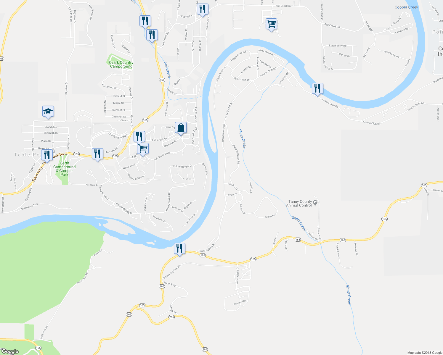 map of restaurants, bars, coffee shops, grocery stores, and more near 548 Iowa Colony Road in Hollister