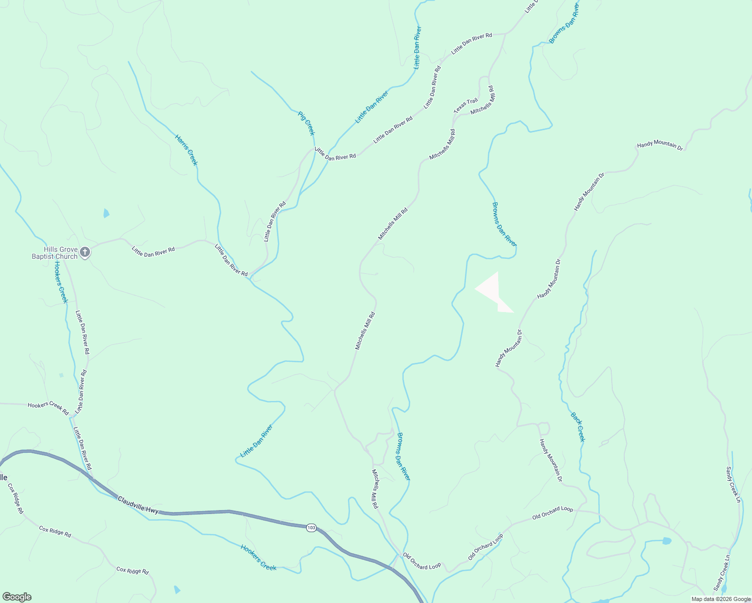 map of restaurants, bars, coffee shops, grocery stores, and more near in Claudville