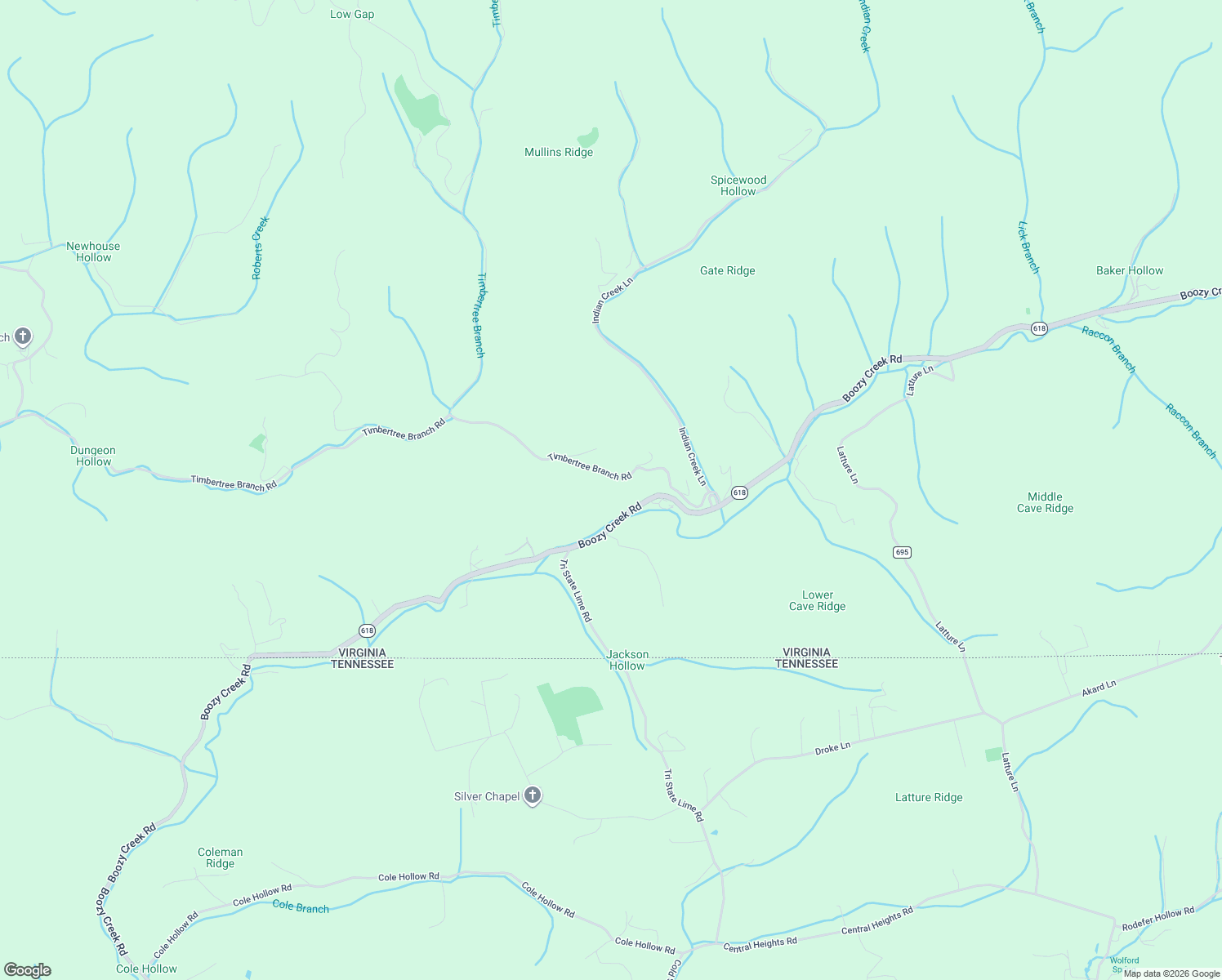 map of restaurants, bars, coffee shops, grocery stores, and more near 2200 Boozy Creek Road in Bristol