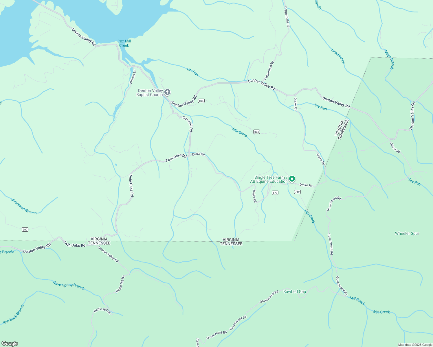map of restaurants, bars, coffee shops, grocery stores, and more near County Road 673 in Washington County